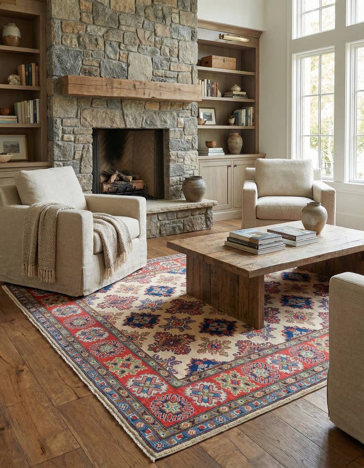 Detail image of 6' 6 x 10' 5  Hand Knotted Kazak Rug