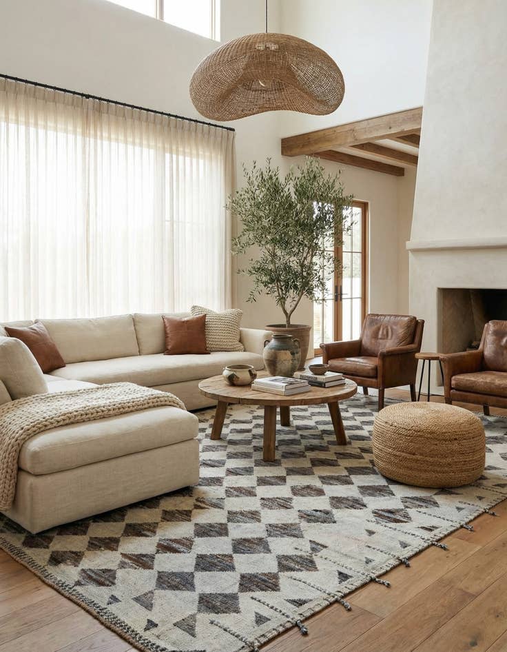 Detail image of 9' 3 x 12'  Hand Knotted Moroccan Wool Rug