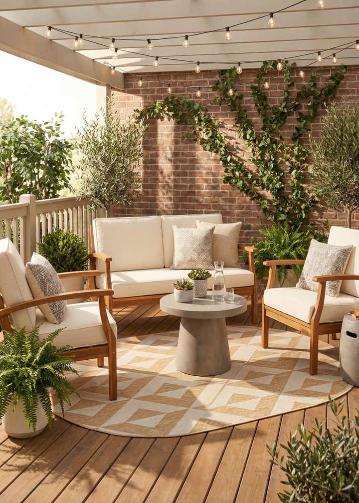 5' 3 x 8' Easy-Clean Jill Zarin Napa Indoor / Outdoor Oval Rug