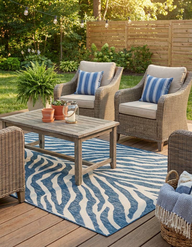 Detail image of 5' 3 x 8'  Washable Safari Indoor / Outdoor Rug