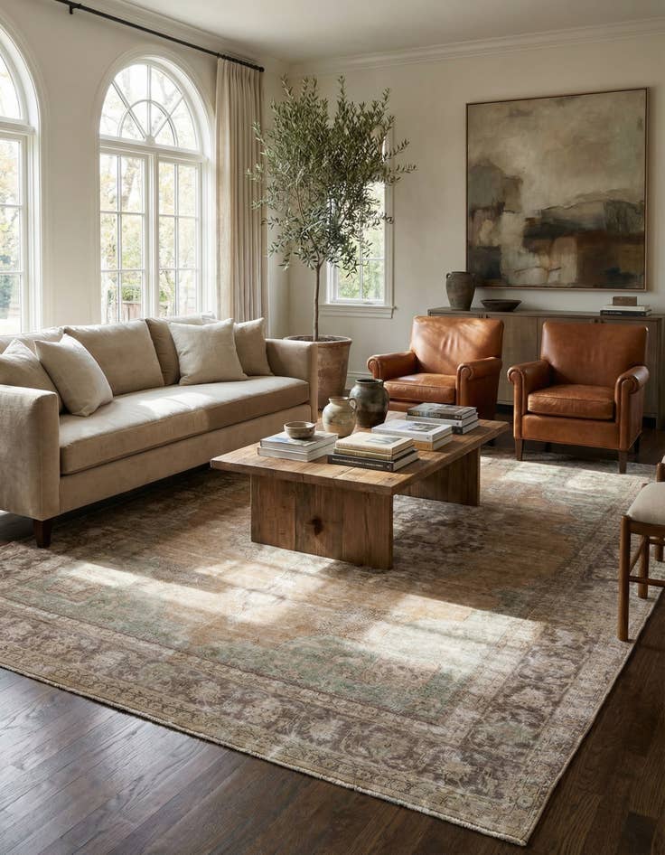 Detail image of 10' x 13'  Hand Knotted Ultra Vintage Persian Wool Rug