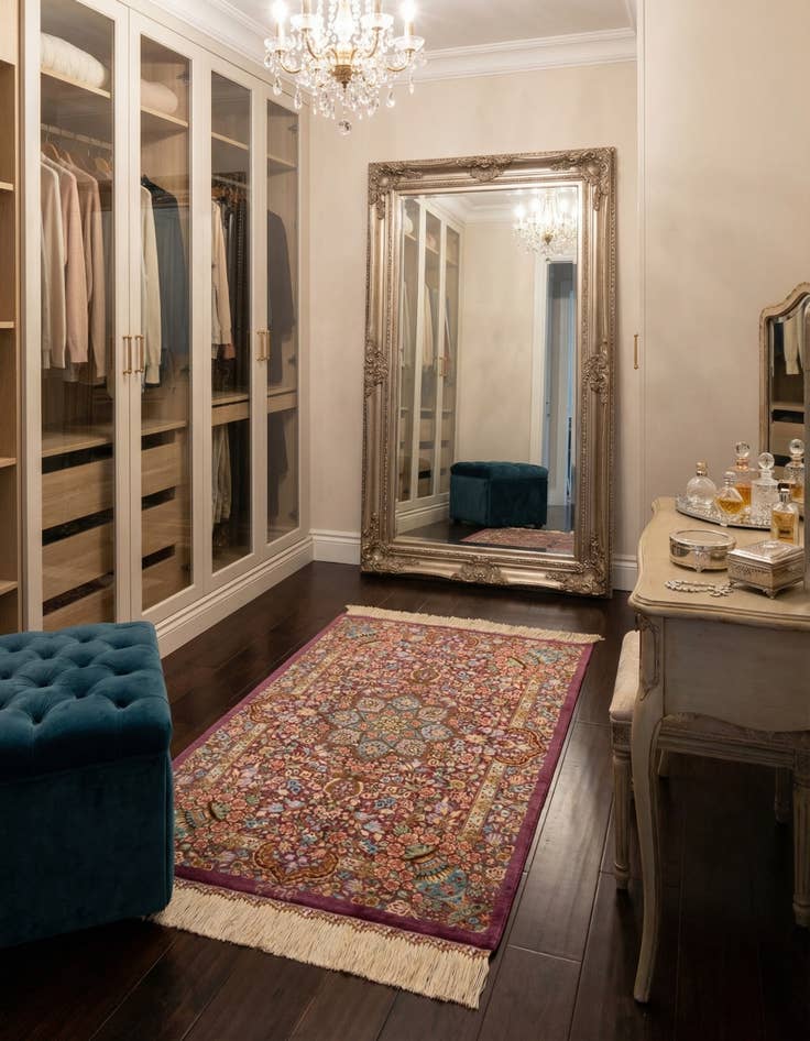 Detail image of 1' 11 x 3' Ghom Silk Rug