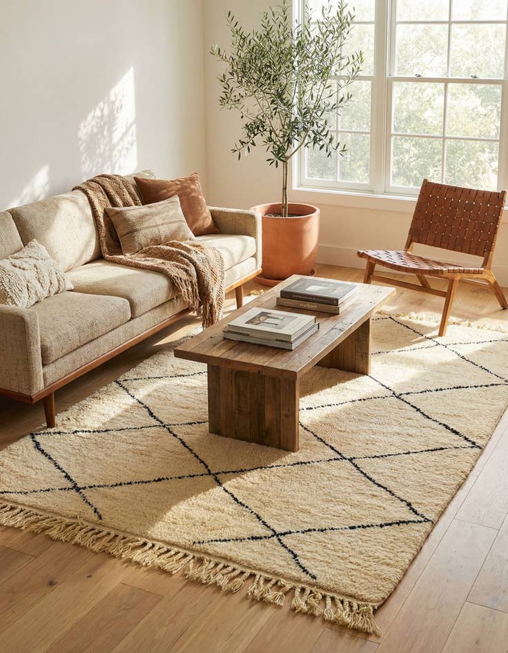 Detail image of 5' x 7' 6  Hand Knotted Moroccan Wool Rug