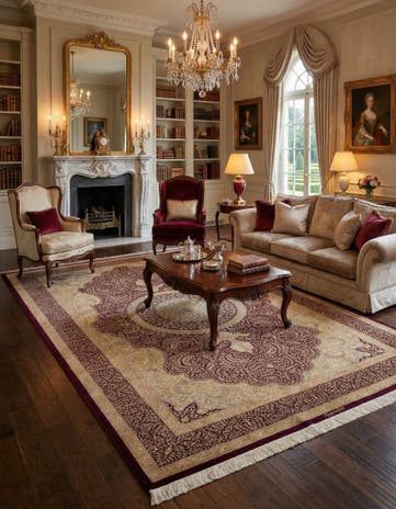 6' 6 x 9' 9 Hand Knotted Ghom Silk Persian Rug