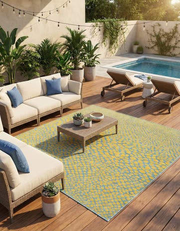 7' 10 x 7' 10 Easy-Clean Jill Zarin Cape Town Indoor / Outdoor Square Rug