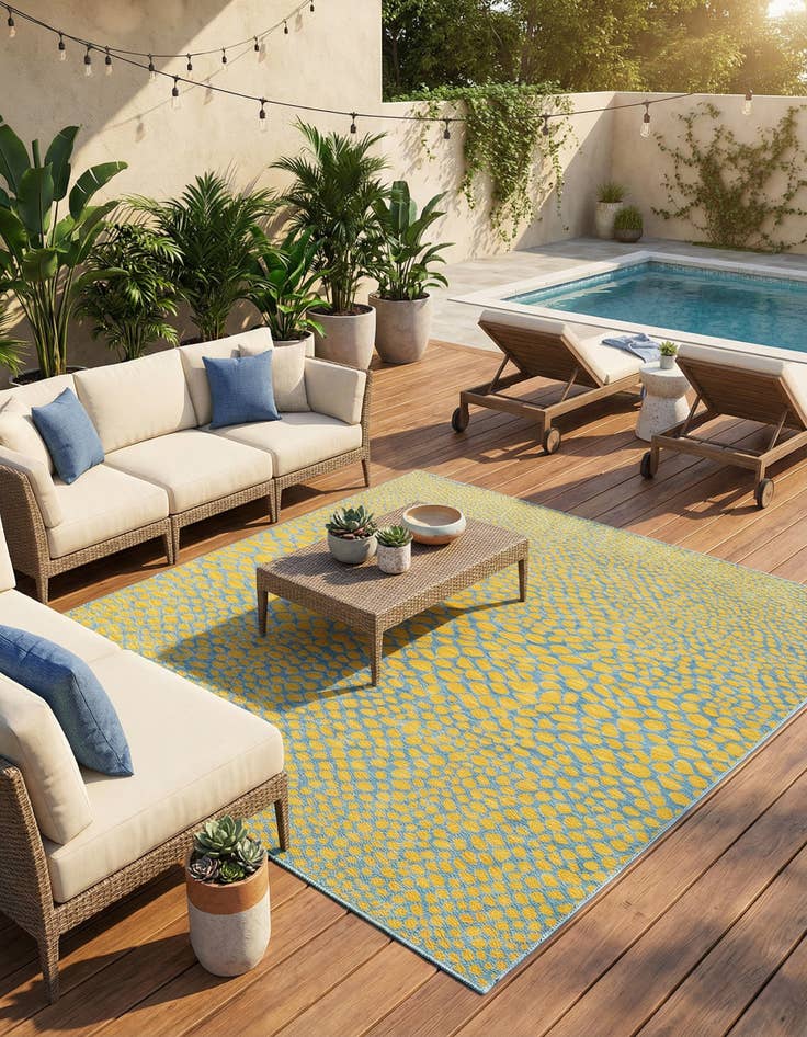 Detail image of 7' 10 x 7' 10  Washable Jill Zarin Cape Town Indoor / Outdoor Square Rug