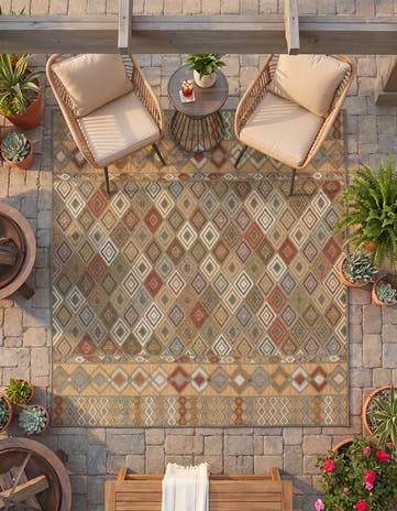 5' 3 x 5' 3 Easy-Clean Baja Indoor / Outdoor Square Rug