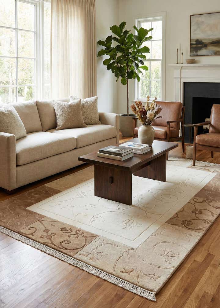 4' 7 x 6' 8 Hand Knotted Darya Wool Rug