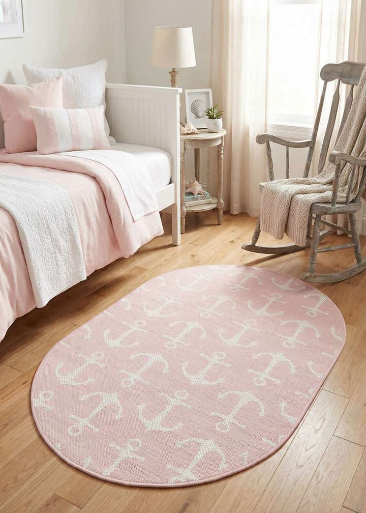 3' x 5' 3 Easy-Clean Coastal Indoor / Outdoor Oval Rug