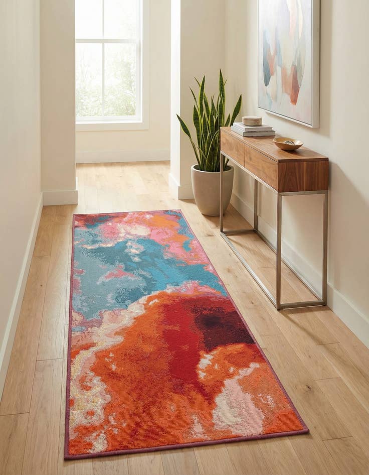 Detail image of  2' x 5' 1  Washable Modern Indoor / Outdoor Runner Rug