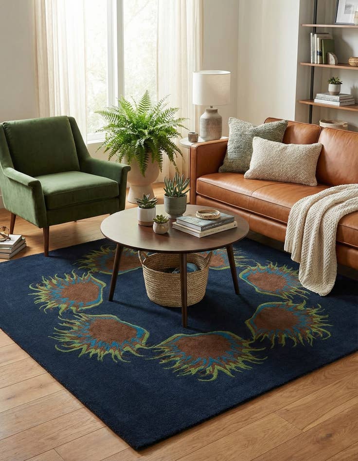 Detail image of 7' 6 x 7' 6 Luna Wool Square Rug