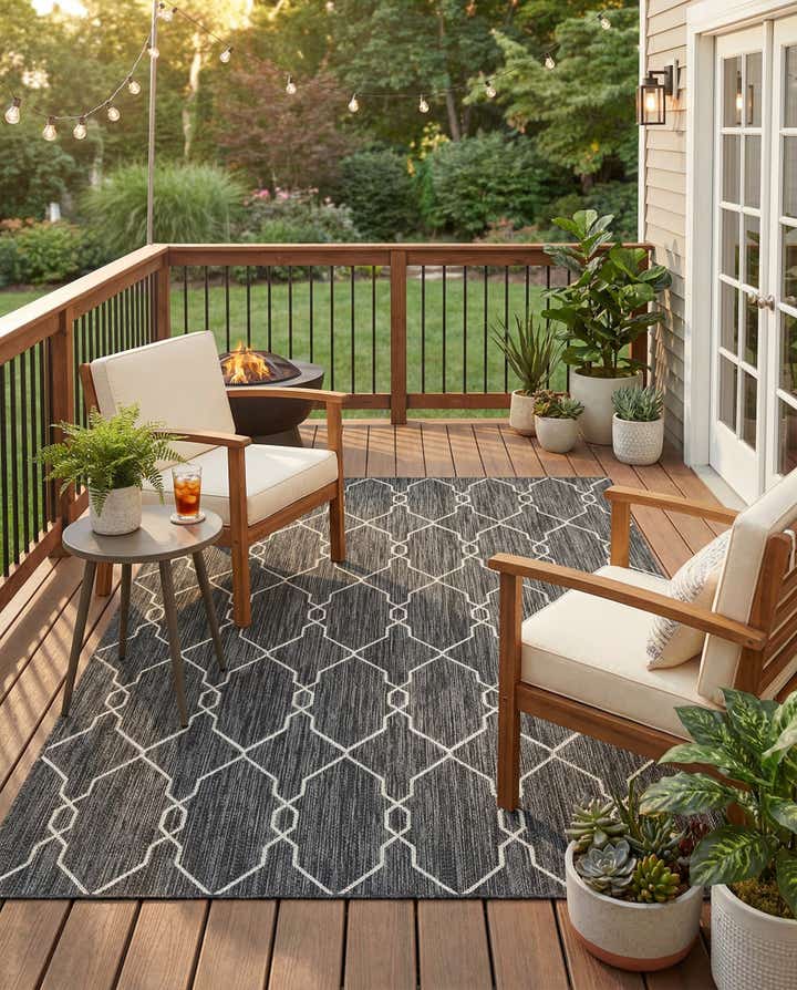 6' x 9' Easy-Clean Trellis Indoor / Outdoor Rug