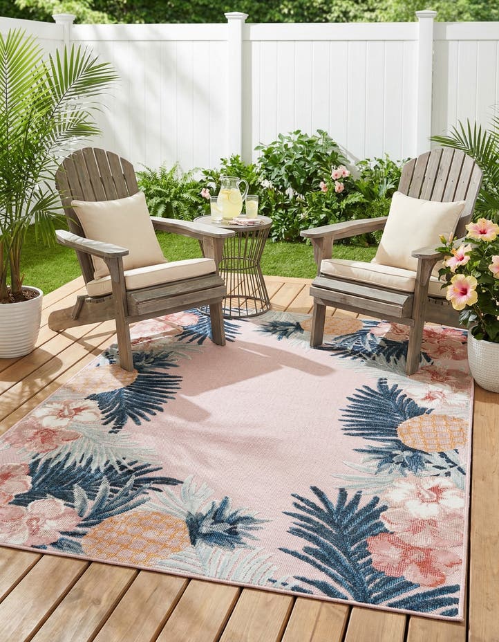4' 5 x 6' Easy-Clean Botanical Indoor / Outd...