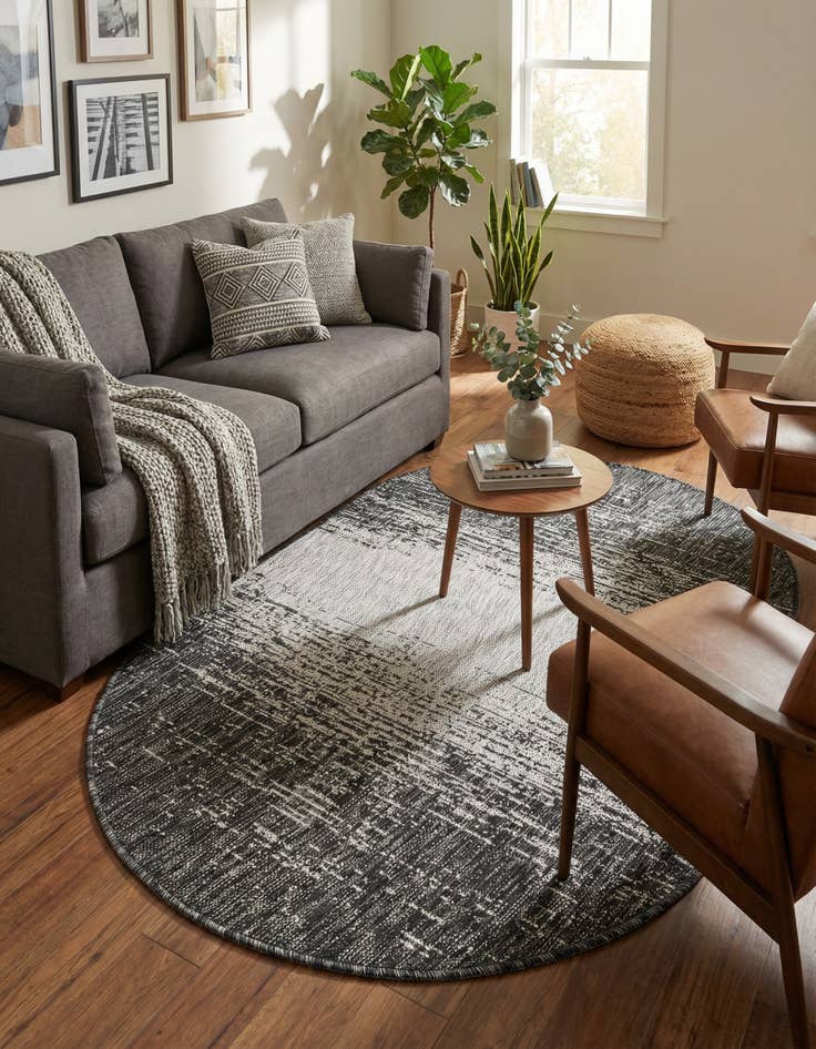 Detail image of 3' x 5' 3  Washable Modern Indoor / Outdoor Oval Rug