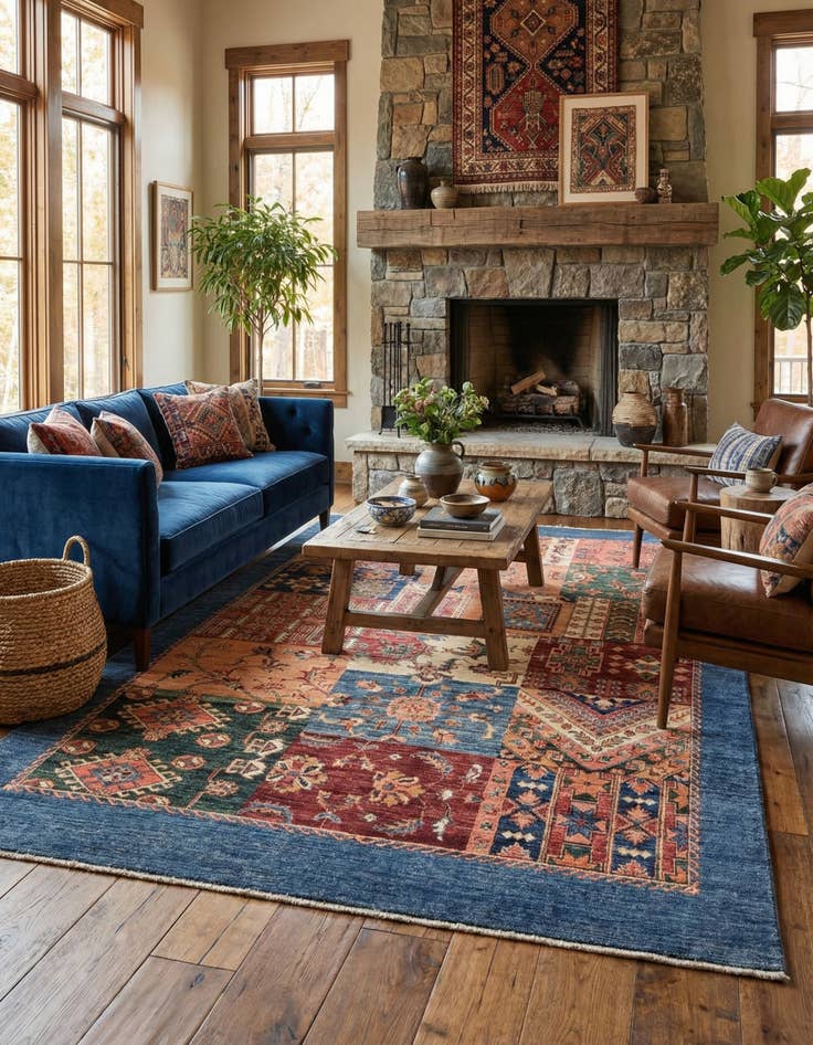 Detail image of 5' 7 x 8'  Hand Knotted Ariana Ziegler Rug