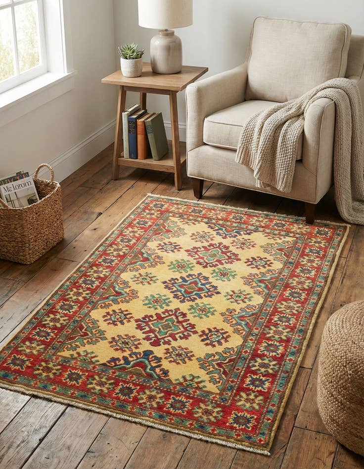 Detail image of 2' 9 x 3' 9 Hand Knotted Kazak Rug