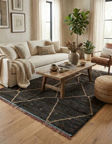 6' 3 x 9' 3 Hand Knotted Moroccan Wool Rug