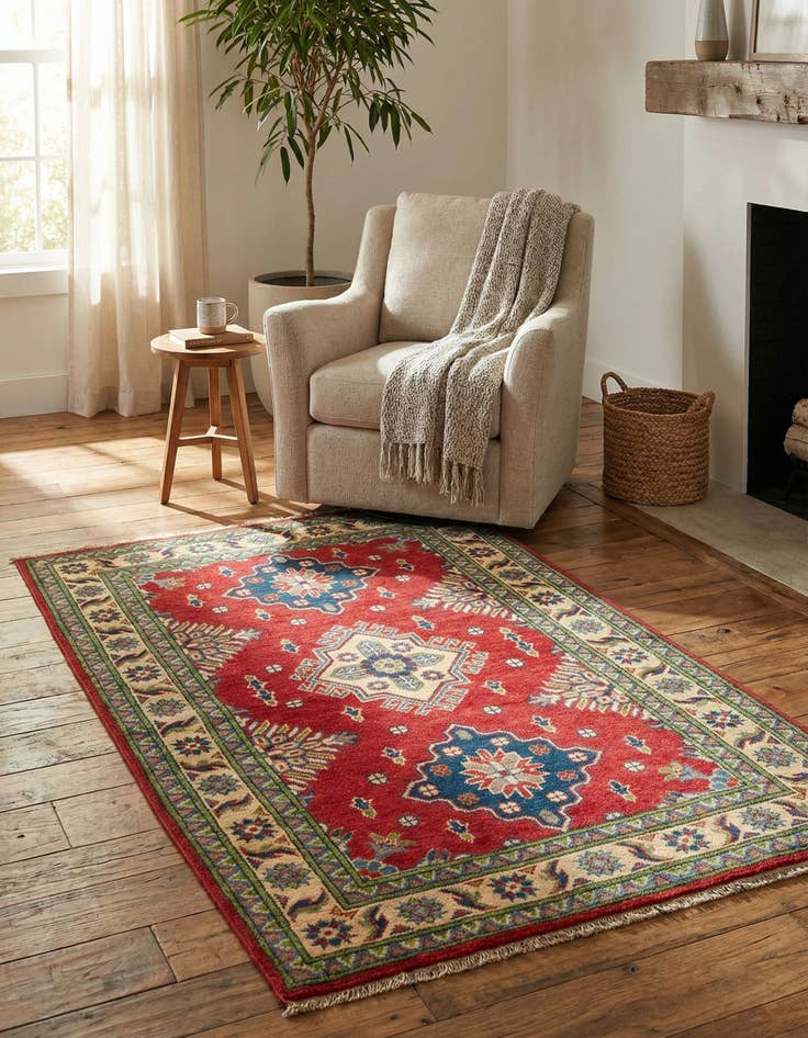 Detail image of 3' 2 x 5'  Hand Knotted Kazak Rug