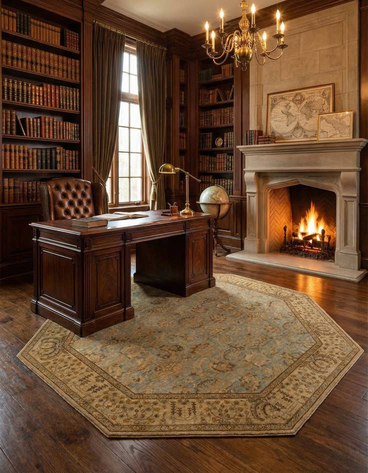 Detail image of 8' x 8' Serapi Wool Octagon Rug