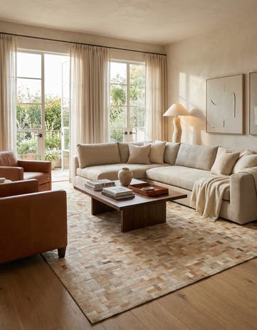 5' 3 x 7' 5 Cowhide Stocks Rug