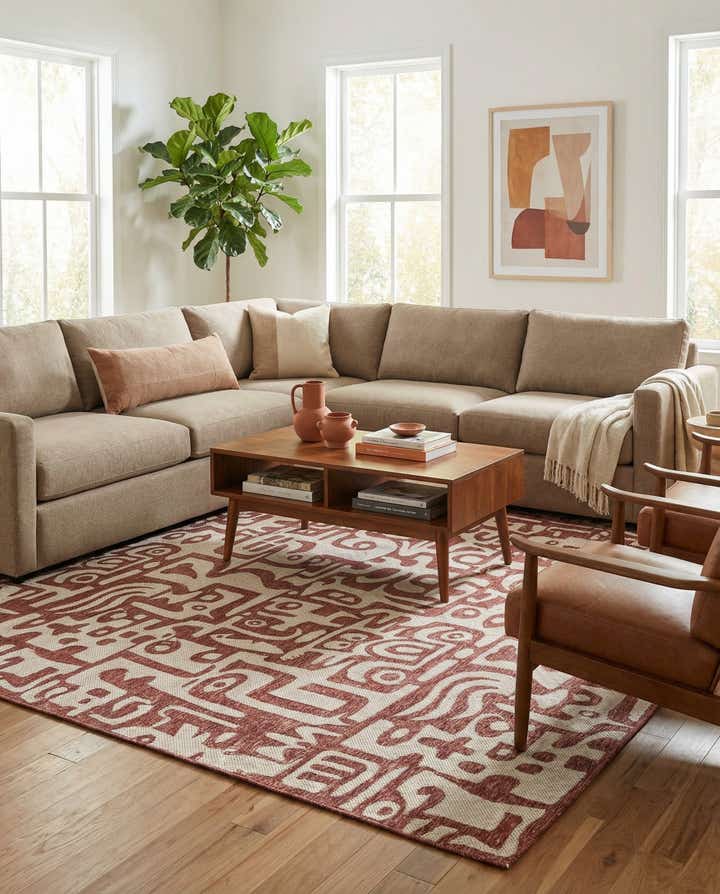 10' x 10' Easy-Clean Modern Indoor / Outdoor Square Rug