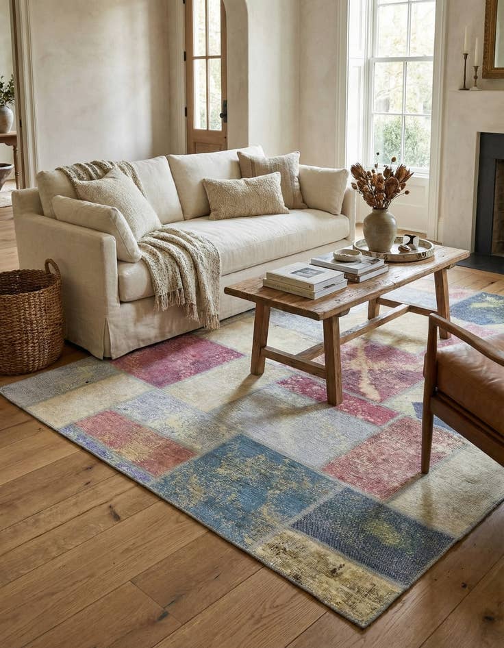 Detail image of  5' 8 x 7' 9  Hand Knotted Ultra Vintage Persian Wool Rug