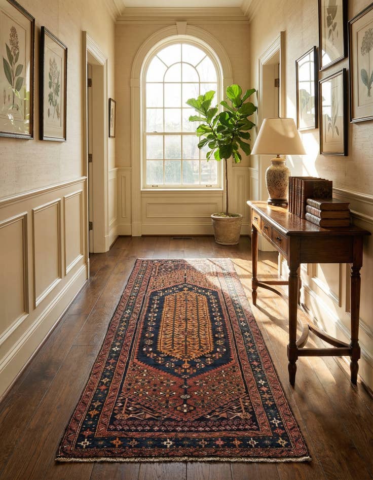 Detail image of 4' x 9' 6 Hamedan Rug