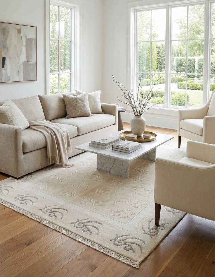 Detail image of  4' 9 x 6' 8  Hand Knotted Darya Wool Rug