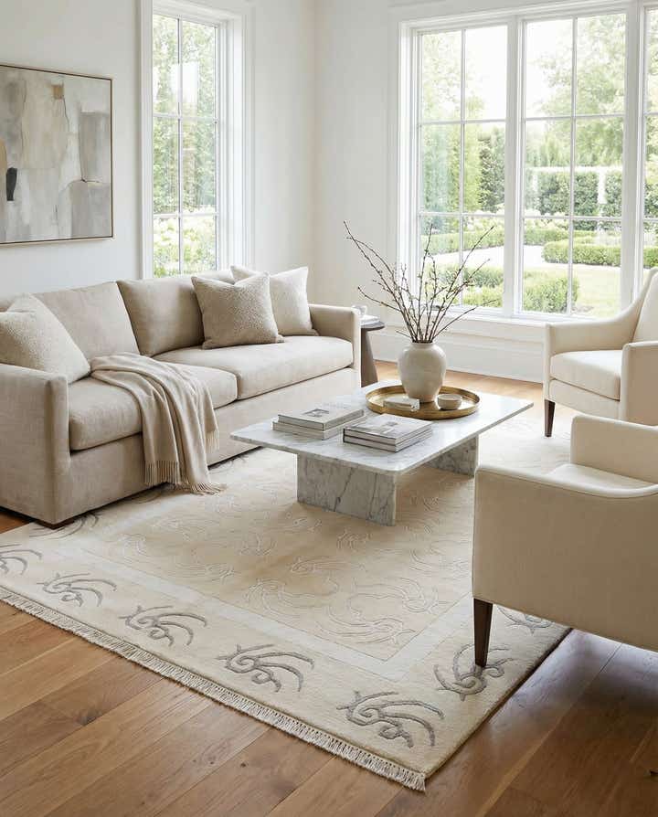 4' 9 x 6' 8 Hand Knotted Darya Wool Rug