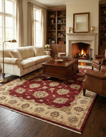 5' 7 x 8' 2 Hand Knotted Peshawar Ziegler Rug