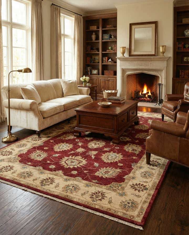 5' 7 x 8' 2 Hand Knotted Peshawar Ziegler Rug