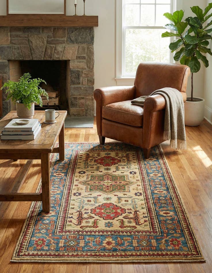 Detail image of 2' 10 x 4' 3  Hand Knotted Kazak Oriental Rug