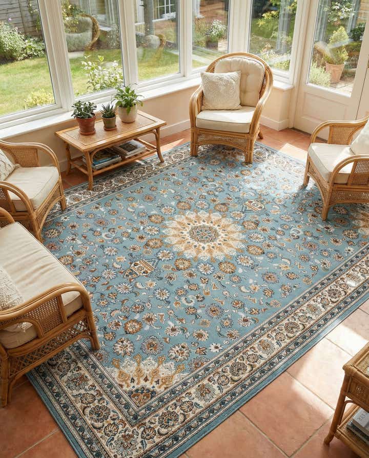 9' x 12' Easy-Clean Traditional Indoor / Outdoor Rug