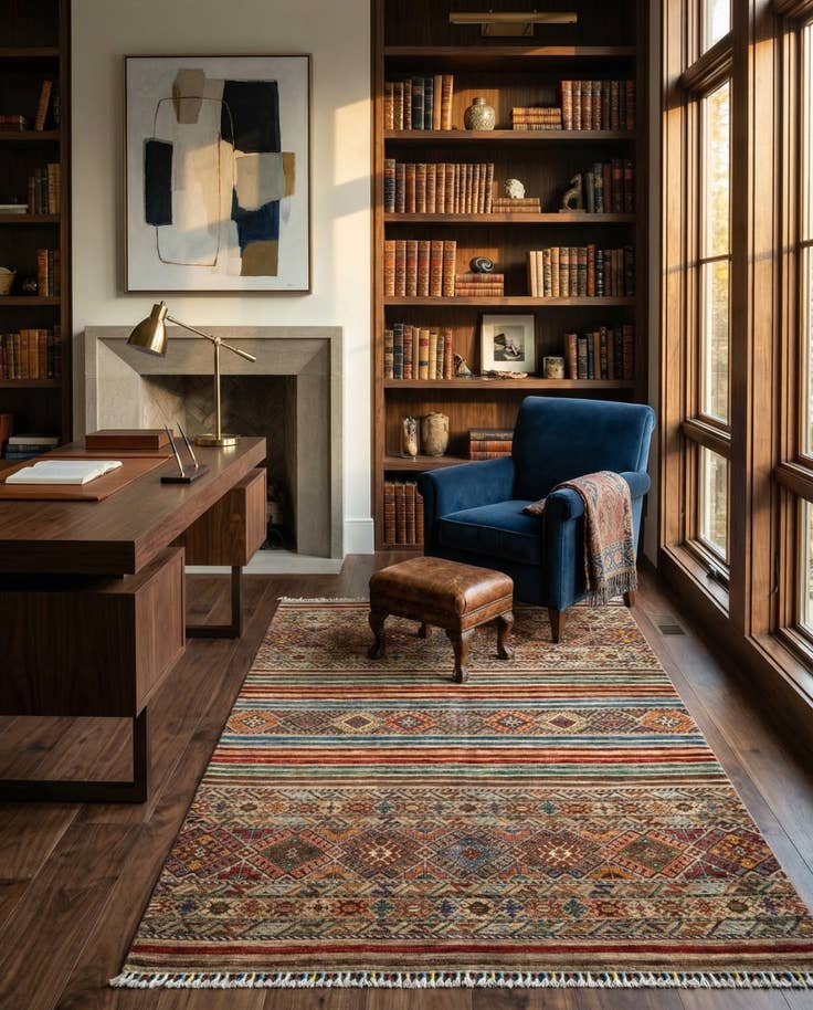 Detail image of 5' x 6' 9 Torkman Wool Rug