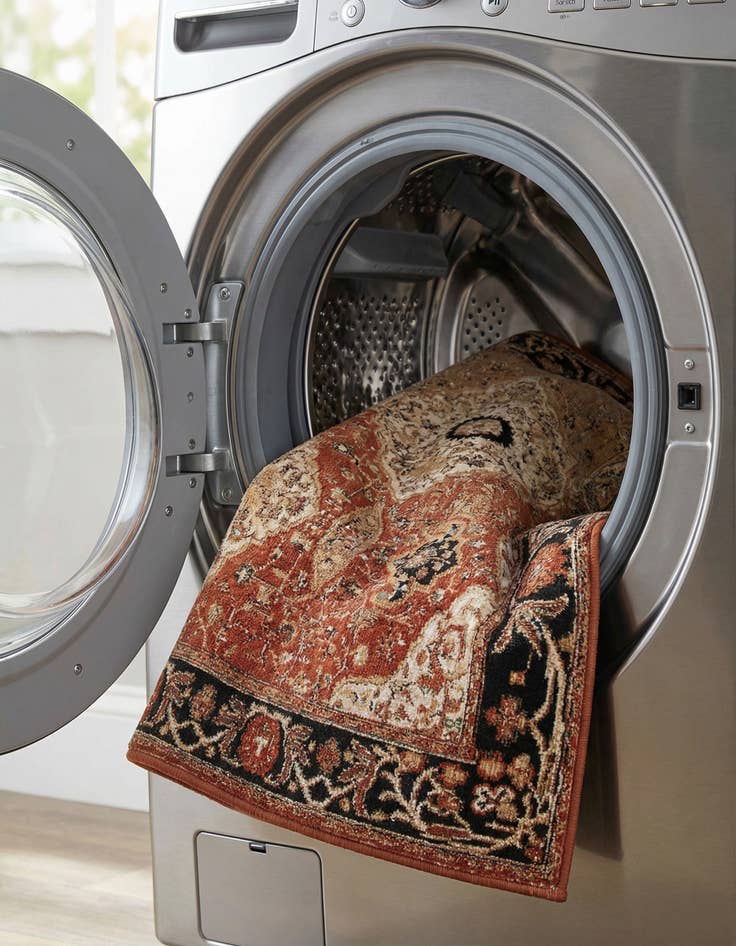 Detail image of 2' 7 x 12'  Washable Traditional Indoor / Outdoor Runner Rug