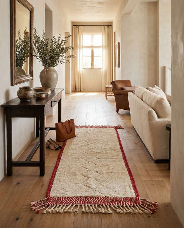 3' x 9' Hand Knotted Moroccan Wool Runner Rug