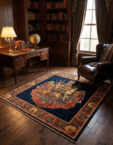 4' 2 x 4' 7 Luribaft Wool Square Rug