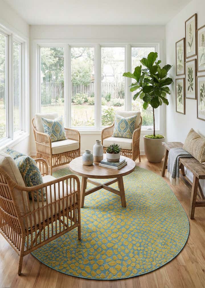 7' 10 x 10' Easy-Clean Jill Zarin Cape Town Indoor / Outdoor Oval Rug
