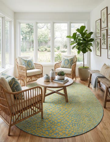 7' 10 x 10' Easy-Clean Jill Zarin Cape Town Indoor / Outdoor Oval Rug