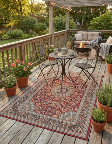 4' 1 x 6' 1 Easy-Clean Traditional Indoor / Outdoor Rug