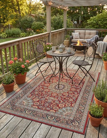 4' 1 x 6' 1 Easy-Clean Traditional Indoor / Outdoor Rug