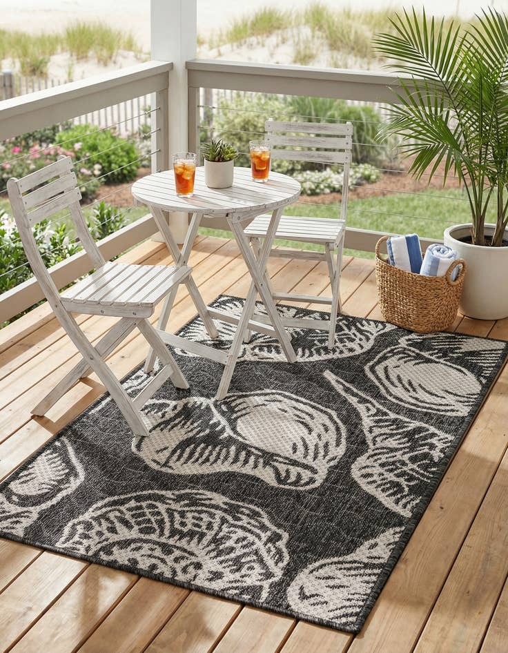 Detail image of 2' x 3'  Washable Coastal Indoor / Outdoor Rug