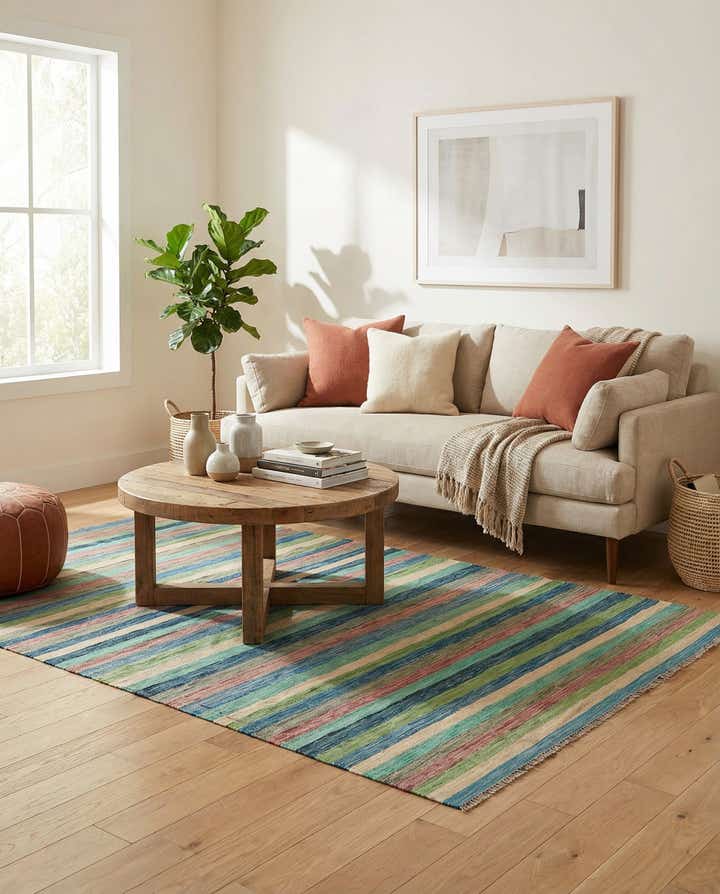 6' 8 x 9' 9 Hand Woven Kilim Modern Wool Rug