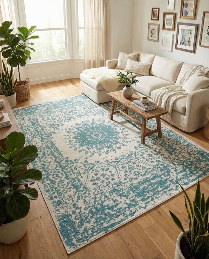 9' x 12' Easy-Clean Traditional Indoor / Outdoor Rug