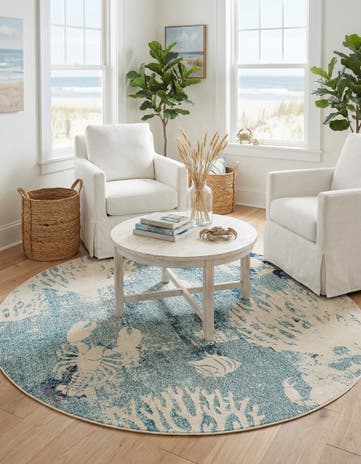 7' 1 x 7' 1 Washable Amalfi Round Rug