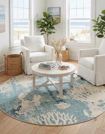 7' 1 x 7' 1 Washable Capri Round Rug