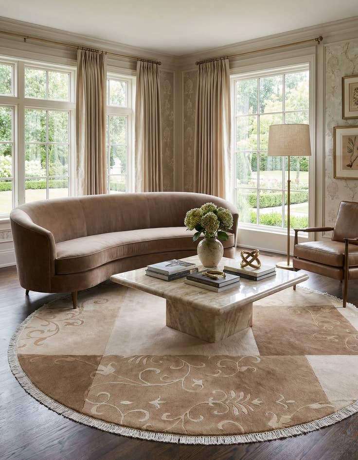 Detail image of  6' 8 x 6' 8  Hand Knotted Darya Wool Round Rug