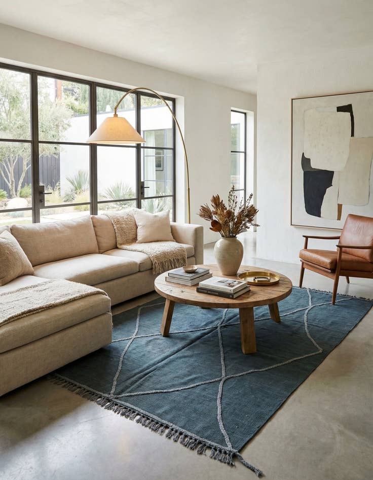 Detail image of 4' 9 x 6' 10  Hand Woven Kilim Modern Wool Rug