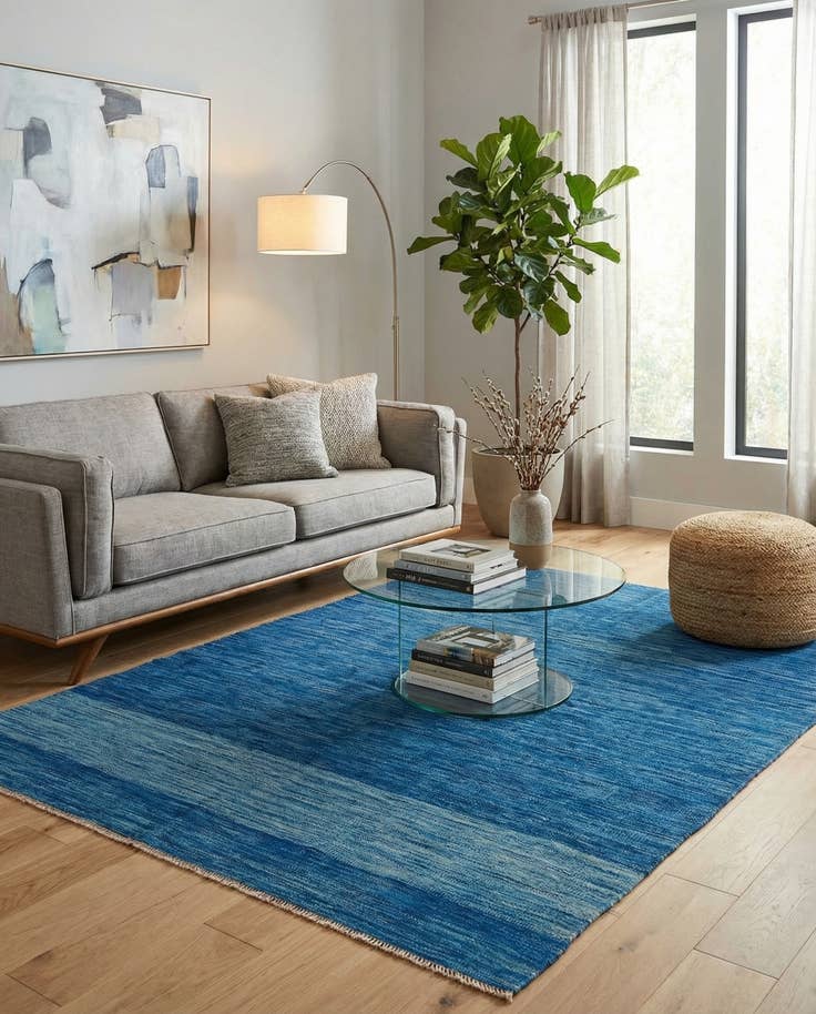 Detail image of 5' x 6' 8 Hand Woven Kilim Modern Wool Rug