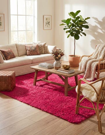 4' 7 x 6' 2 Hand Knotted Moroccan Wool Rug